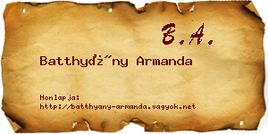 Batthyány Armanda névjegykártya